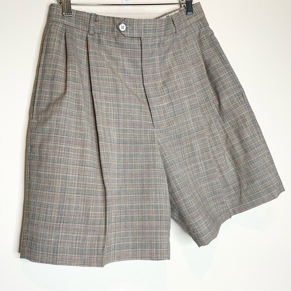 Vintage Fairway & Greene Italian Wool Plaid Modest High Waisted Golf Shorts - Picture 2 of 10